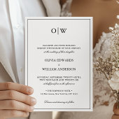 Elegant Minimalist Monogram Wedding Kaart