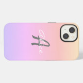 Elegant minimalist monogrammen schattig script roz iPhone hoesje (Achterkant horizontaal)