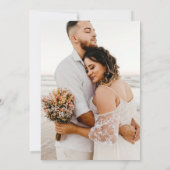 Elegant minimalist Mustard Yellow Photo Wedding Kaart (Achterkant)