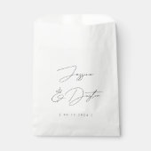 Elegant Minimalist Names Date Script Weduwschap Bl Bedankzakje (Voorkant)