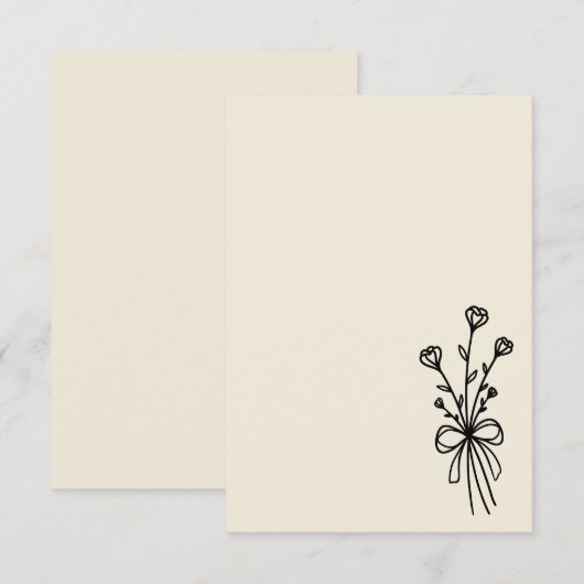 Elegant Minimalist Natural White Kaart (Voorkant / Achterkant)