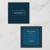 Elegant Minimalist Navy Blue "Happy jarig, pap" Notitiekaartje (Voorkant / Achterkant)