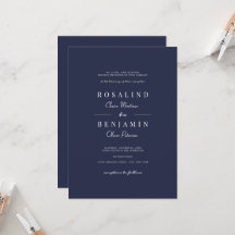 Elegant minimalist Navy Blue Typography Wedding