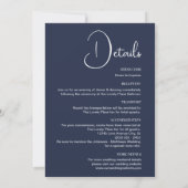 Elegant Minimalist Navy Blue Wedding Kaart (Achterkant)