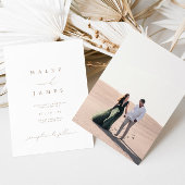 Elegant Minimalist Neutral Script Photo Weddenscha Kaart