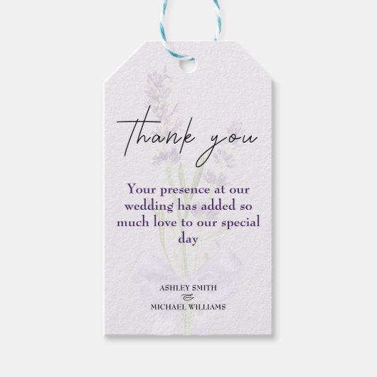 Elegant minimalist nieuwe Mode lavender Wedding Cadeaulabel (Voorkant)