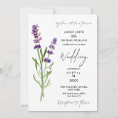 Elegant minimalist nieuwe Mode lavender Wedding Kaart (Voorkant)