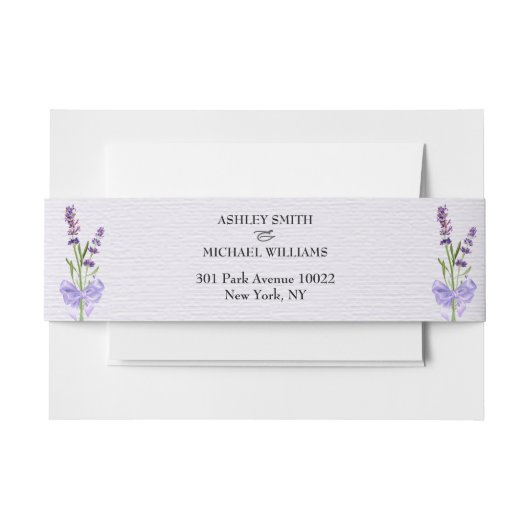 Elegant minimalist nieuwe Mode lavender Wedding Uitnodigingen Wikkel (Voorkant Voorbeeld)
