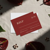 Elegant Minimalist Old Money Bold Red Wedding RSVP