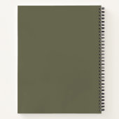 Elegant Minimalist Olive Green Monogram Notitieboek (Achterkant)