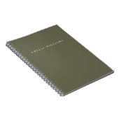 Elegant Minimalist Olive Green Monogram Notitieboek (Rechterzijde)