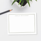 Elegant Minimalist Olive Green Two Border Post-it® Notes