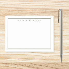Elegant Minimalist Olive Green Two Border Post-it® Notes