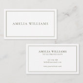 Elegant Minimalist Olive Green Two Border Visitekaartje (Voorkant / Achterkant)