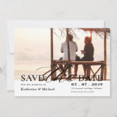 Elegant Minimalist One Photo QR code Wedding Save The Date (Voorkant)