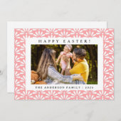 Elegant Minimalist Pattern Happy Easter 1 Photo Feestdagenkaart (Voorkant / Achterkant)