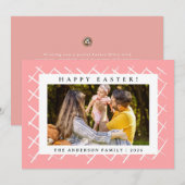 Elegant Minimalist Pattern Happy Easter 1 Photo Feestdagenkaart (Voorkant / Achterkant)