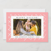 Elegant Minimalist Pattern Happy Easter 1 Photo Feestdagenkaart (Voorkant)