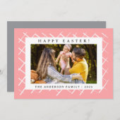 Elegant Minimalist Pattern Happy Easter 1 Photo Feestdagenkaart (Voorkant / Achterkant)
