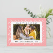 Elegant Minimalist Pattern Happy Easter 1 Photo Feestdagenkaart (Staand voorkant)