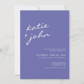 Elegant minimalist Periwinkle Blue Wedding Kaart (Voorkant)