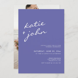 Elegant minimalist Periwinkle Blue Wedding Kaart