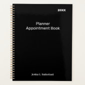 Elegant Minimalist Personalized Logo Black Planner (Voorkant)