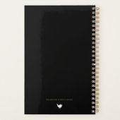 Elegant Minimalist Personalized Logo Black Planner (Achterkant)