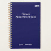 Elegant Minimalist Personalized Logo Blue Planner (Voorkant)