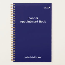 Elegant Minimalist Personalized Logo Blue Planner