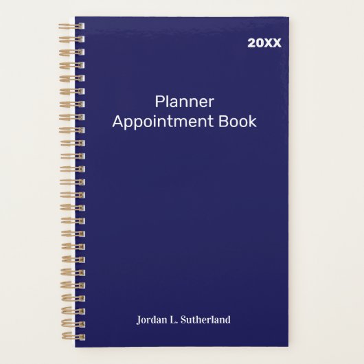 Elegant Minimalist Personalized Logo Blue Planner (Voorkant)