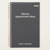 Elegant Minimalist Personalized Logo Gray  Planner (Voorkant)