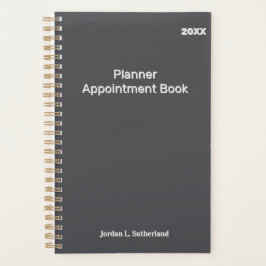 Elegant Minimalist Personalized Logo Gray  Planner
