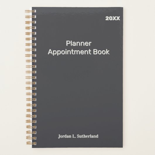 Elegant Minimalist Personalized Logo Gray  Planner (Voorkant)