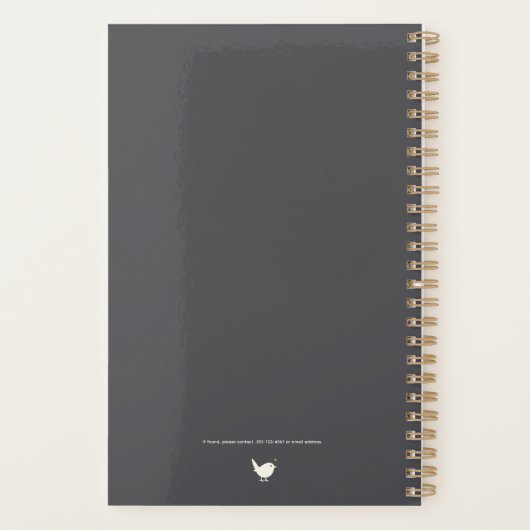 Elegant Minimalist Personalized Logo Gray  Planner (Achterkant)