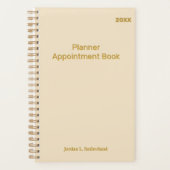 Elegant Minimalist Personalized Logo Ivory Planner (Voorkant)