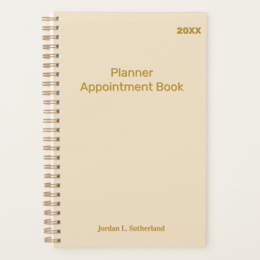 Elegant Minimalist Personalized Logo Ivory Planner (Voorkant)