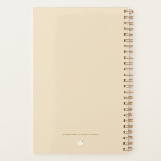 Elegant Minimalist Personalized Logo Ivory Planner (Achterkant)