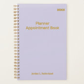Elegant Minimalist Personalized Logo Pale Purple  Planner (Voorkant)