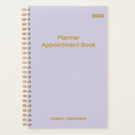 Elegant Minimalist Personalized Logo Pale Purple  Planner