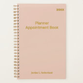 Elegant Minimalist Personalized Logo Pink Planner (Voorkant)