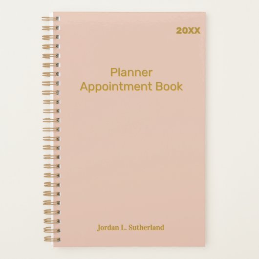 Elegant Minimalist Personalized Logo Pink Planner (Voorkant)