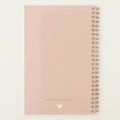 Elegant Minimalist Personalized Logo Pink Planner (Achterkant)