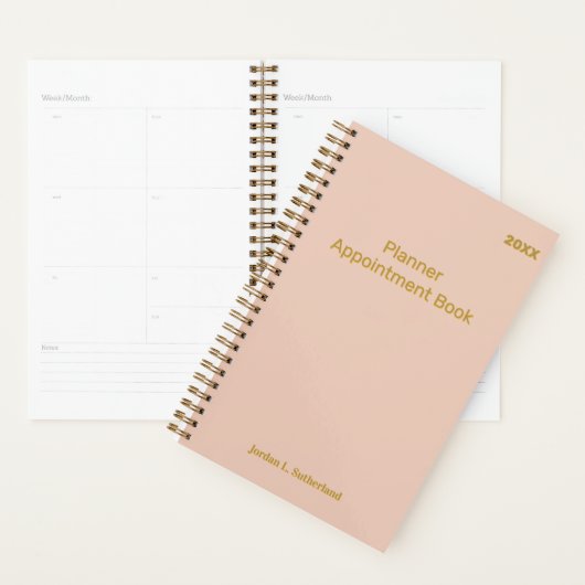 Elegant Minimalist Personalized Logo Pink Planner (Display)