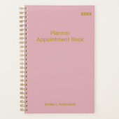 Elegant Minimalist Personalized Logo Pink Planner (Voorkant)