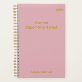Elegant Minimalist Personalized Logo Pink Planner