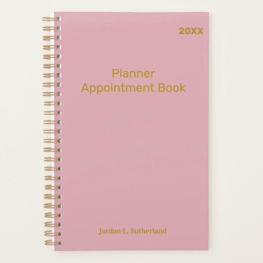 Elegant Minimalist Personalized Logo Pink Planner (Voorkant)