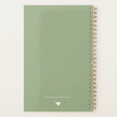 Elegant Minimalist Personalized Logo Sage Green Planner (Achterkant)