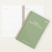Elegant Minimalist Personalized Logo Sage Green Planner (Display)