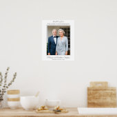 Elegant Minimalist Photo 25th Wedding Jubileum Poster (Keuken)